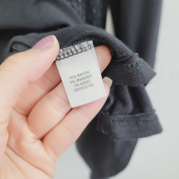 Christopher Banks Black Blouse Top with Faux Cardigan Women's Size Medium - Picture 5 of 13